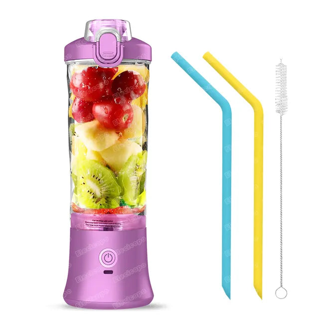 Portable Electric Juicer Fruit Mixers 600ML Blender with 4000mAh USB Rechargeable Smoothie Mini Blender Multifunction Machine