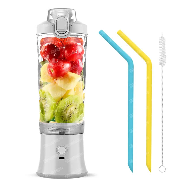 Portable Electric Juicer Fruit Mixers 600ML Blender with 4000mAh USB Rechargeable Smoothie Mini Blender Multifunction Machine