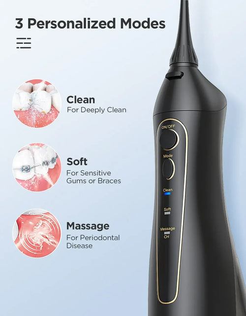 Load image into Gallery viewer, Water Flossers For Teeth, Oral Irrigator Rechargeable Portable Dental 3 Modes Water Tank for Teeth 300ML Waterproof Teeth Cleaner
