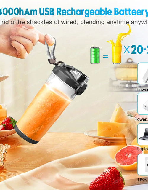 Load image into Gallery viewer, Portable Electric Juicer Fruit Mixers 600ML Blender with 4000mAh USB Rechargeable Smoothie Mini Blender Multifunction Machine
