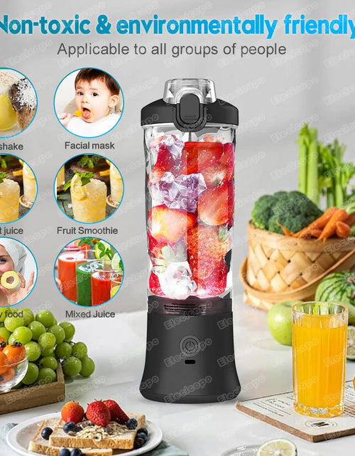 Load image into Gallery viewer, Portable Electric Juicer Fruit Mixers 600ML Blender with 4000mAh USB Rechargeable Smoothie Mini Blender Multifunction Machine
