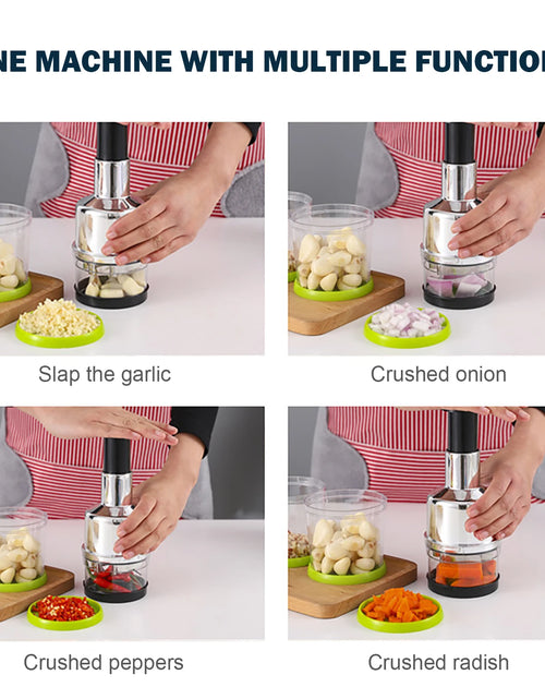 Load image into Gallery viewer, Kitchen Manual Food Chopper Handheld Slap Press Chopper Mincer for Onions Garlic Nuts Efficient Garlic Onion Peeling Artifact
