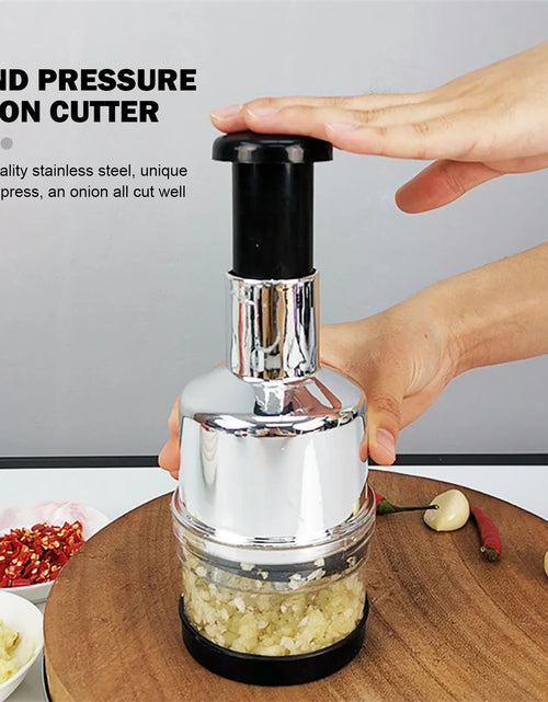 Load image into Gallery viewer, Kitchen Manual Food Chopper Handheld Slap Press Chopper Mincer for Onions Garlic Nuts Efficient Garlic Onion Peeling Artifact
