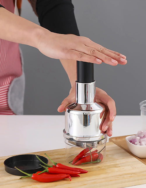 Load image into Gallery viewer, Kitchen Manual Food Chopper Handheld Slap Press Chopper Mincer for Onions Garlic Nuts Efficient Garlic Onion Peeling Artifact
